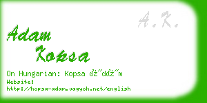 adam kopsa business card